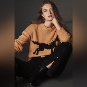 Porridge Western Graphic Sweater Size NWT